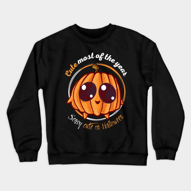 Scary cute pumpkin Crewneck Sweatshirt by HyzoArt